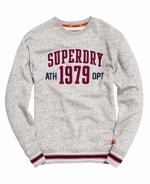 Superdry College Boxy Fit Applique Crew Férfi Pulóver Szürke | AWCGI8703